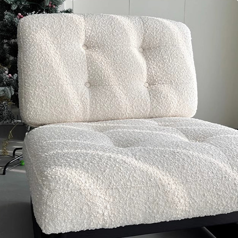 Contemporary Retro Rectangular Cushion Microfiber Leather Solid Wood Accent Chair Backrest For Living Room