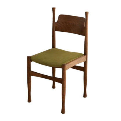 Traditional Vintage Square Rubberwood Velvet Sponge Dining Chair Backrest Armless For Living Room
