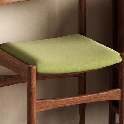 Traditional Vintage Square Rubberwood Velvet Sponge Dining Chair Backrest Armless For Living Room