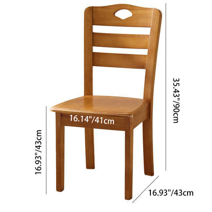 Modern Minimalist Square Rubberwood Dining Chair Backrest Armless For Living Room
