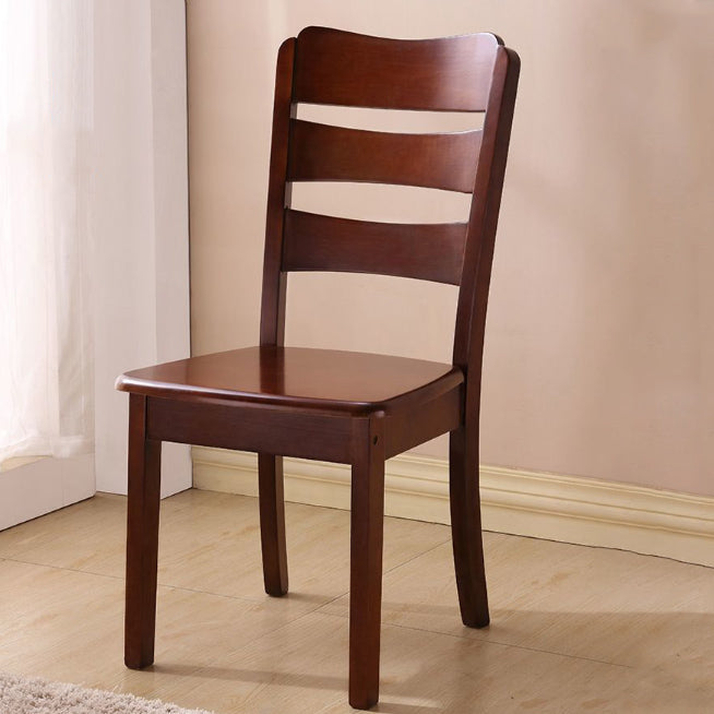 Modern Minimalist Square Rubberwood Dining Chair Backrest Armless For Living Room