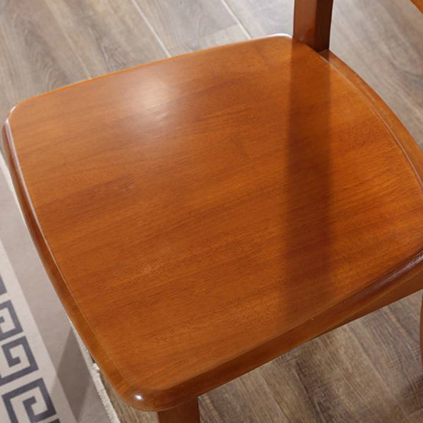 Modern Minimalist Square Rubberwood Dining Chair Backrest Armless For Living Room