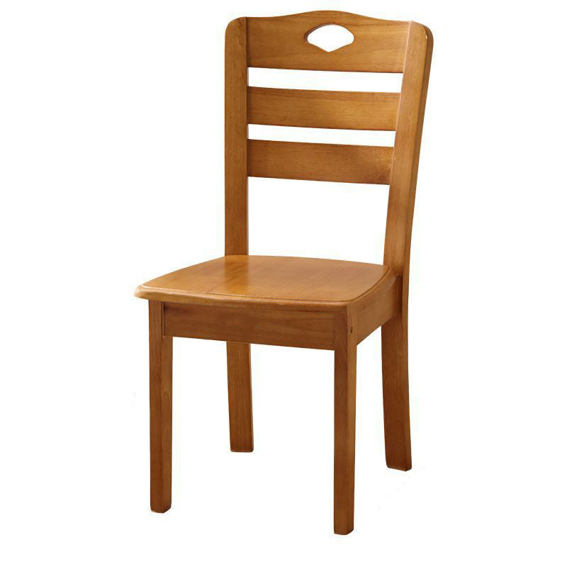 Modern Minimalist Square Rubberwood Dining Chair Backrest Armless For Living Room
