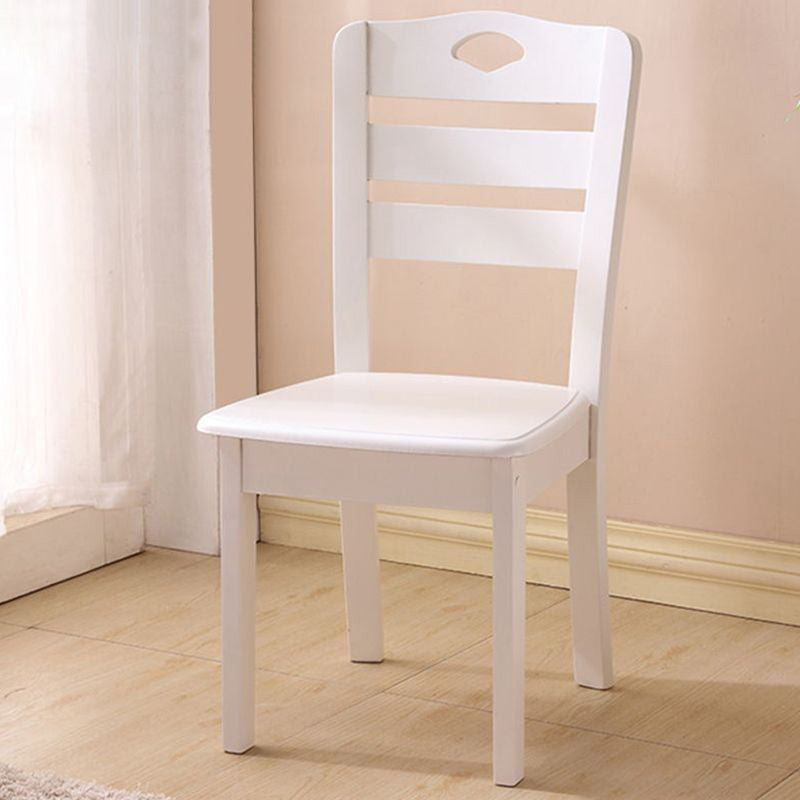 Modern Minimalist Square Rubberwood Dining Chair Backrest Armless For Living Room