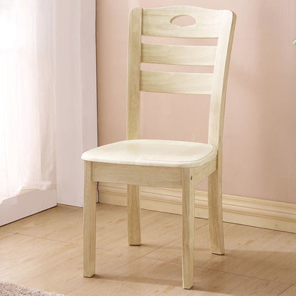 Modern Minimalist Square Rubberwood Dining Chair Backrest Armless For Living Room