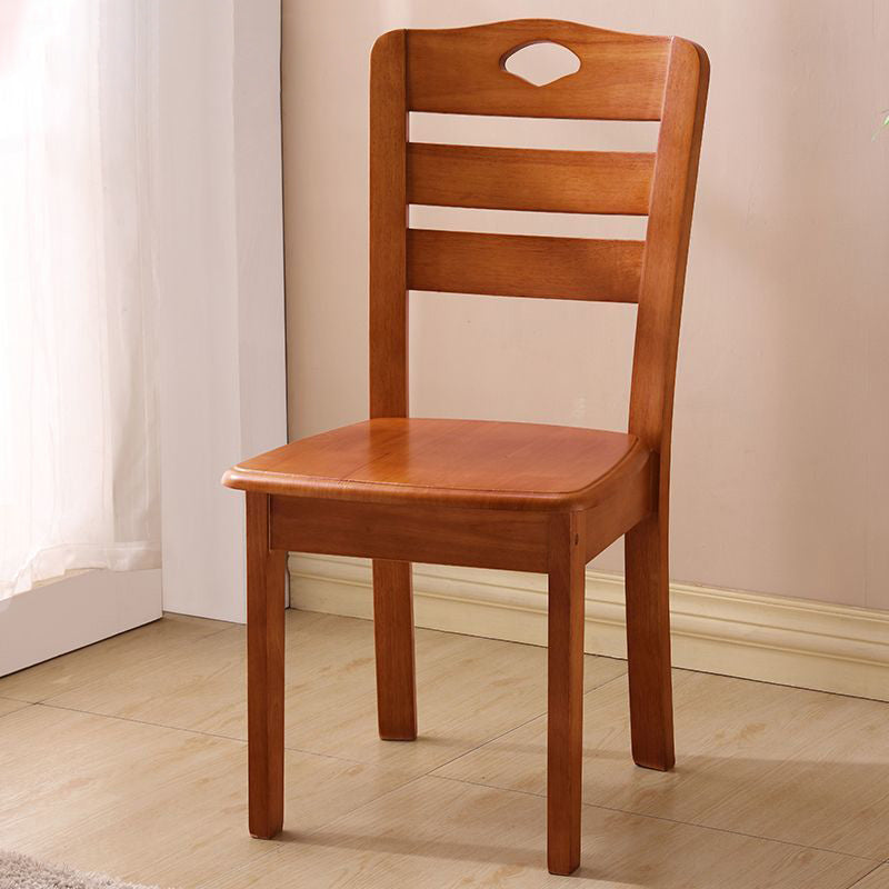Modern Minimalist Square Rubberwood Dining Chair Backrest Armless For Living Room