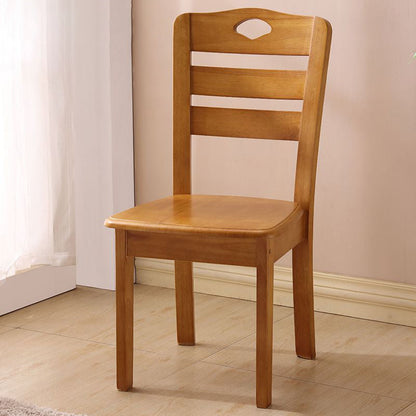 Modern Minimalist Square Rubberwood Dining Chair Backrest Armless For Living Room
