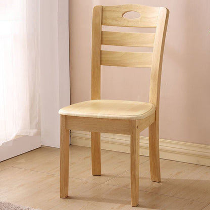 Modern Minimalist Square Rubberwood Dining Chair Backrest Armless For Living Room