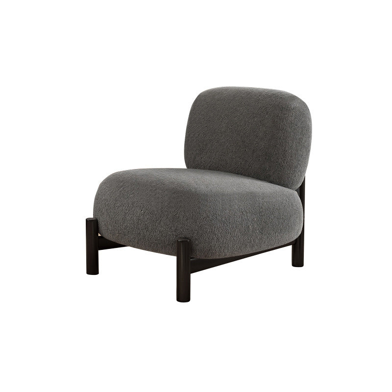 Contemporary Luxury L-Shape Sherpa Fabric Sponge Stainless Steel Pine Wood Single Person Sofa Backrest Armless for Living Room