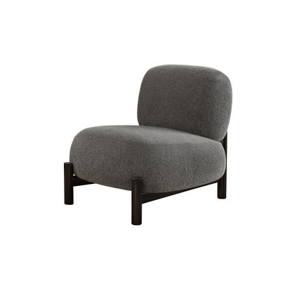 Contemporary Luxury L-Shape Sherpa Fabric Sponge Stainless Steel Pine Wood Single Person Sofa Backrest Armless for Living Room