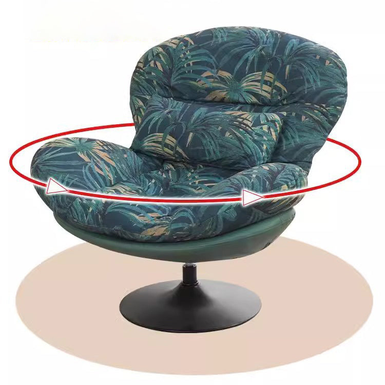 Contemporary Nordic Circular Arc Carbon Steel Cat Scratching Leather Techno Fabrics Plastic Pearly Velvet Cotton Lazy Sofa Backrest Armless Swivel  for Living Room