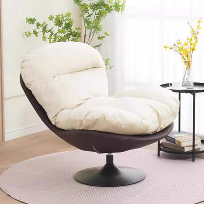 Contemporary Nordic Circular Arc Carbon Steel Cat Scratching Leather Techno Fabrics Plastic Pearly Velvet Cotton Lazy Sofa Backrest Armless Swivel  for Living Room