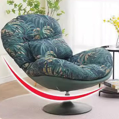 Contemporary Nordic Circular Arc Carbon Steel Cat Scratching Leather Techno Fabrics Plastic Pearly Velvet Cotton Lazy Sofa Backrest Armless Swivel  for Living Room