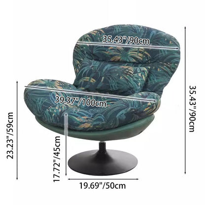 Contemporary Nordic Circular Arc Carbon Steel Cat Scratching Leather Techno Fabrics Plastic Pearly Velvet Cotton Lazy Sofa Backrest Armless Swivel  for Living Room