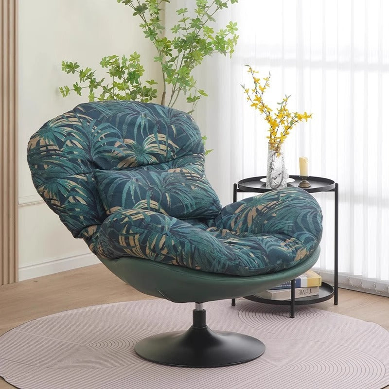 Contemporary Nordic Circular Arc Carbon Steel Cat Scratching Leather Techno Fabrics Plastic Pearly Velvet Cotton Lazy Sofa Backrest Armless Swivel  for Living Room