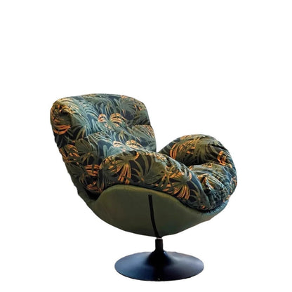 Contemporary Nordic Circular Arc Carbon Steel Cat Scratching Leather Techno Fabrics Plastic Pearly Velvet Cotton Lazy Sofa Backrest Armless Swivel  for Living Room