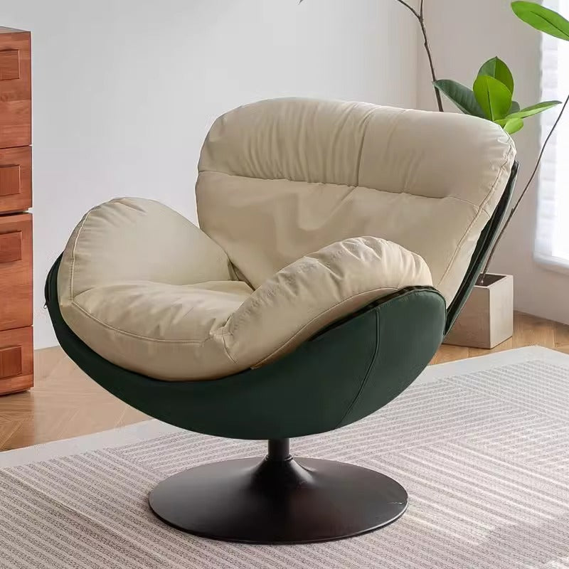 Contemporary Nordic Circular Arc Carbon Steel Cat Scratching Leather Techno Fabrics Plastic Pearly Velvet Cotton Lazy Sofa Backrest Armless Swivel  for Living Room