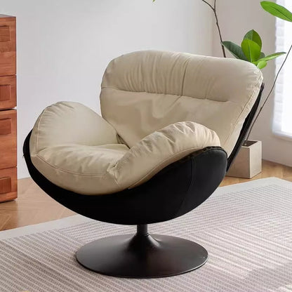 Contemporary Nordic Circular Arc Carbon Steel Cat Scratching Leather Techno Fabrics Plastic Pearly Velvet Cotton Lazy Sofa Backrest Armless Swivel  for Living Room