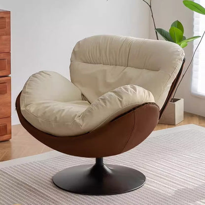 Contemporary Nordic Circular Arc Carbon Steel Cat Scratching Leather Techno Fabrics Plastic Pearly Velvet Cotton Lazy Sofa Backrest Armless Swivel  for Living Room