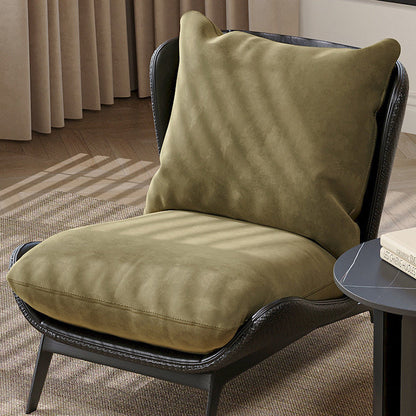 Traditional Vintage L-Shape Velvet Faux Nappa Leather Cotton Carbon Steel Single Person Lazy Sofa Backrest Armless For Living Room