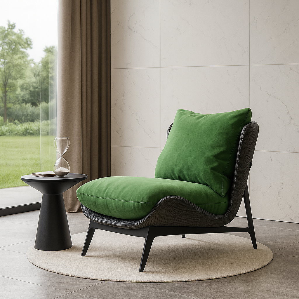 Traditional Vintage L-Shape Velvet Faux Nappa Leather Cotton Carbon Steel Single Person Lazy Sofa Backrest Armless For Living Room