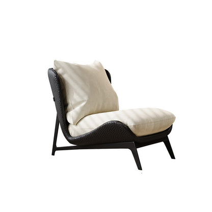Traditional Vintage L-Shape Velvet Faux Nappa Leather Cotton Carbon Steel Single Person Lazy Sofa Backrest Armless For Living Room