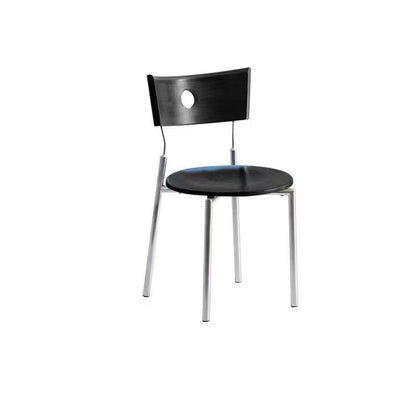 Modern Minimalist Round Stainless Steel Wood Velvet Sponge Dining Chair Backrest Armless For Living Room