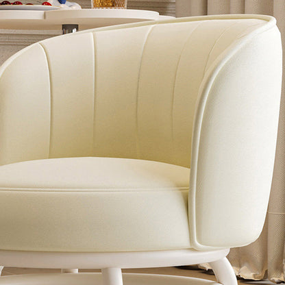 Modern Minimalist Round Iron PU Leather Sponge Movable Low Stool Backrest Armless For Living Room