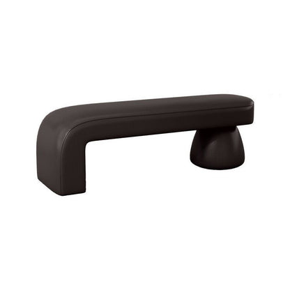 Contemporary Luxury Strip Solid Wood Plywood PU Leather Sponge Bench Armless Backless For Living Room