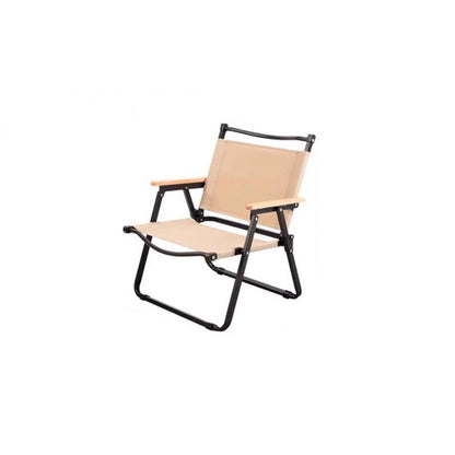 Modern Minimalist Rectangle Beech Wood Carbon Steel Oxford Fabric Outdoor Foldable Camping Chair Backrest Armrest For Garden