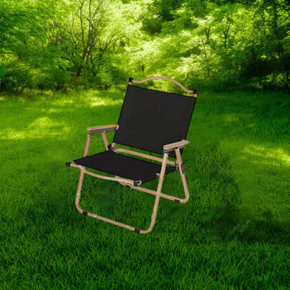 Modern Minimalist Rectangle Beech Wood Carbon Steel Oxford Fabric Outdoor Foldable Camping Chair Backrest Armrest For Garden