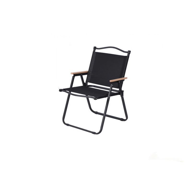 Modern Minimalist Rectangle Beech Wood Carbon Steel Oxford Fabric Outdoor Foldable Camping Chair Backrest Armrest For Garden