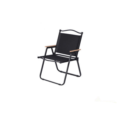 Modern Minimalist Rectangle Beech Wood Carbon Steel Oxford Fabric Outdoor Foldable Camping Chair Backrest Armrest For Garden