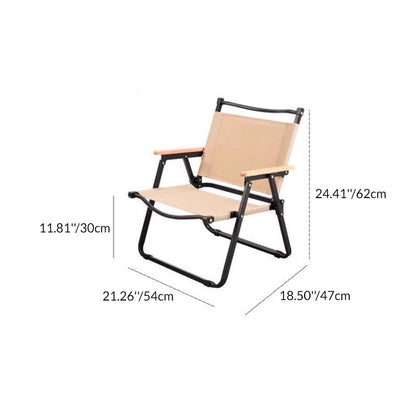 Modern Minimalist Rectangle Beech Wood Carbon Steel Oxford Fabric Outdoor Foldable Camping Chair Backrest Armrest For Garden