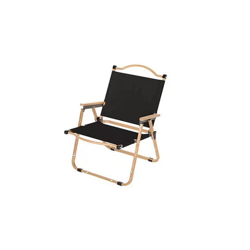 Modern Minimalist Rectangle Beech Wood Carbon Steel Oxford Fabric Outdoor Foldable Camping Chair Backrest Armrest For Garden