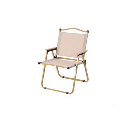 Modern Minimalist Rectangle Beech Wood Carbon Steel Oxford Fabric Outdoor Foldable Camping Chair Backrest Armrest For Garden