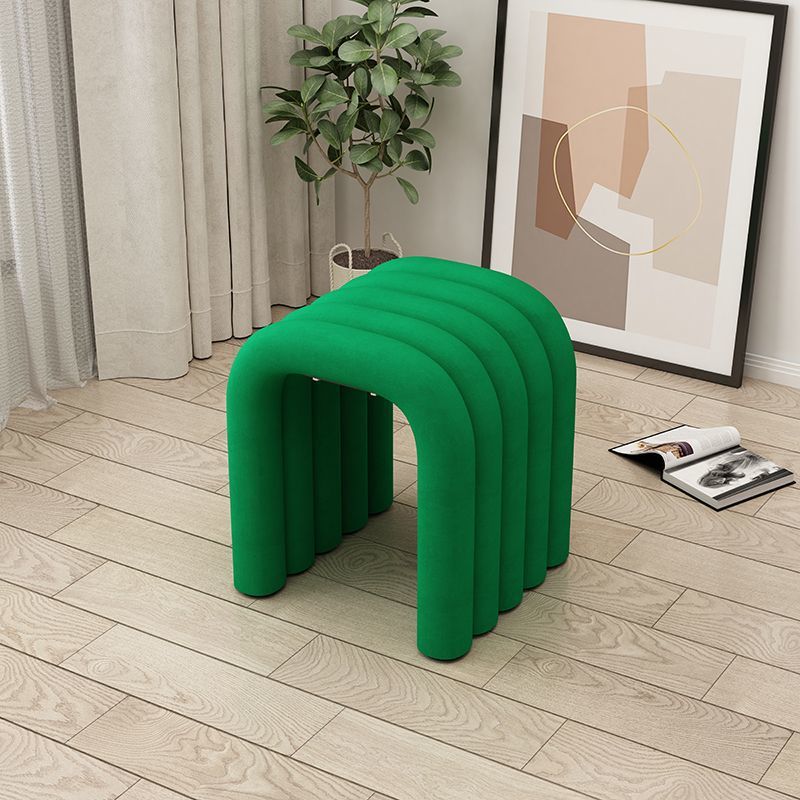 Contemporary Creative Arc Carbon Steel Velvet Sponge Low Stool Backless Armless For Living Room
