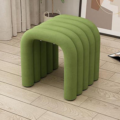 Contemporary Creative Arc Carbon Steel Velvet Sponge Low Stool Backless Armless For Living Room