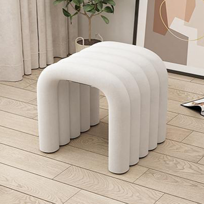 Contemporary Creative Arc Carbon Steel Velvet Sponge Low Stool Backless Armless For Living Room