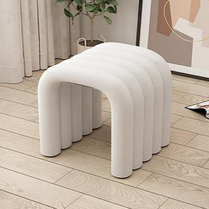 Contemporary Creative Arc Carbon Steel Velvet Sponge Low Stool Backless Armless For Living Room