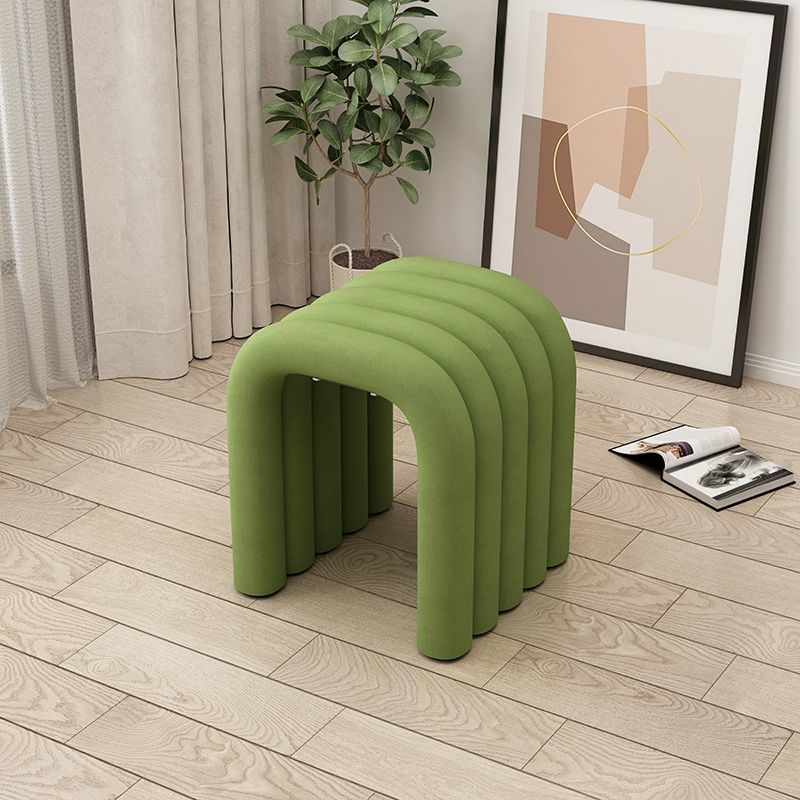 Contemporary Creative Arc Carbon Steel Velvet Sponge Low Stool Backless Armless For Living Room
