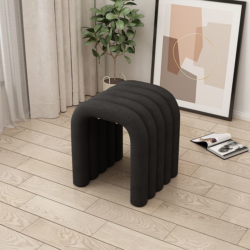 Contemporary Creative Arc Carbon Steel Velvet Sponge Low Stool Backless Armless For Living Room