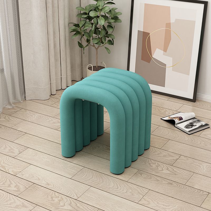 Contemporary Creative Arc Carbon Steel Velvet Sponge Low Stool Backless Armless For Living Room