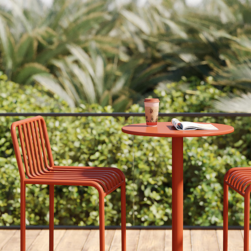 Modern Minimalist Rectangle Skeleton Iron Outdoor Bar Stool Backrest Armless For Garden
