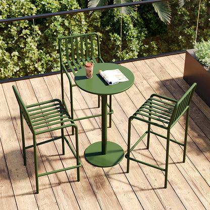 Modern Minimalist Rectangle Skeleton Iron Outdoor Bar Stool Backrest Armless For Garden