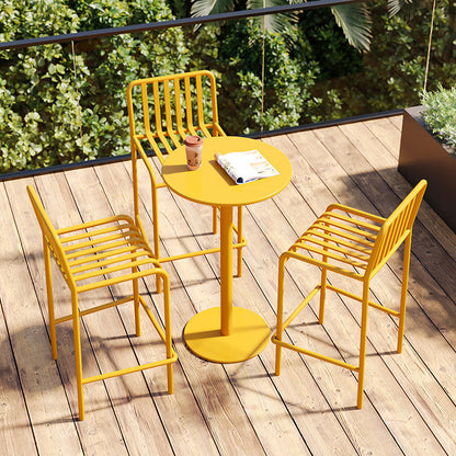 Modern Minimalist Rectangle Skeleton Iron Outdoor Bar Stool Backrest Armless For Garden
