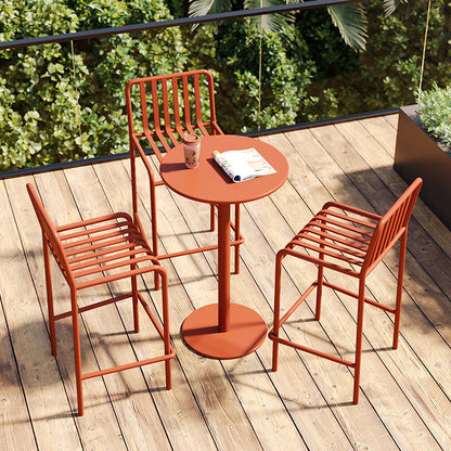 Modern Minimalist Rectangle Skeleton Iron Outdoor Bar Stool Backrest Armless For Garden