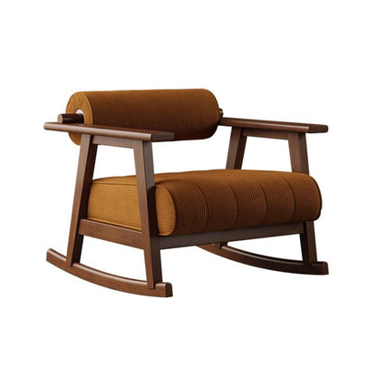 Contemporary Retro A-Shape Cylindrical Rubberwood Corduroy Sherpa Fabric Sponge Accent Chair Backrest Armrest For Living Room