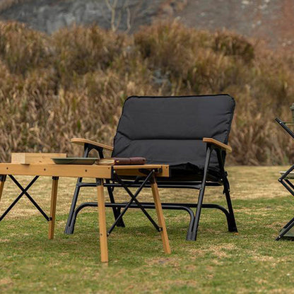 Modern Minimalist Rectangle Aluminum Oxford & Textilene Fabric PVC Pearl Cotton Outdoor Foldable Camping Chair Backrest Armrest For Garden