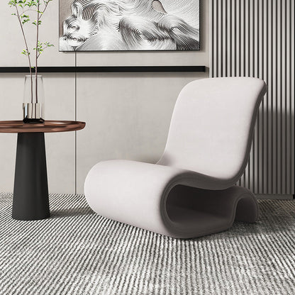 Contemporary Creative S-Shape Iron Velvet Sponge Accent Chair Backrest Armless For Living Room